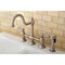 Kingston Brass KS3798ALBS Restoration Bridge Kitchen Faucet W/ Brass Sprayer, Nickel KS3798ALBS - alternate 4